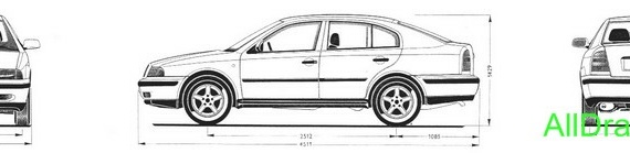 Skoda Octavia (Шкода Октавия) - чертежи (рисунки) автомобиля